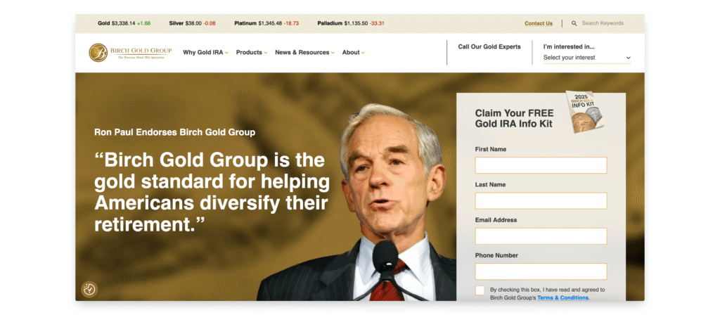 Birch Gold Group website